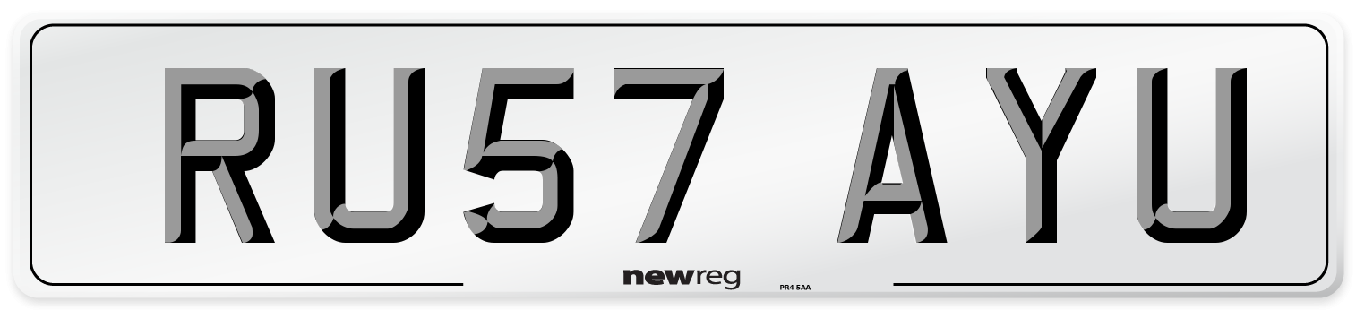 RU57 AYU Number Plate from New Reg